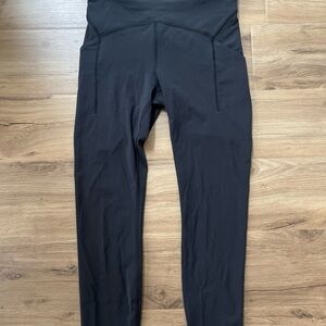 Lululemon Black Power Thru High Rise Crop Leggings